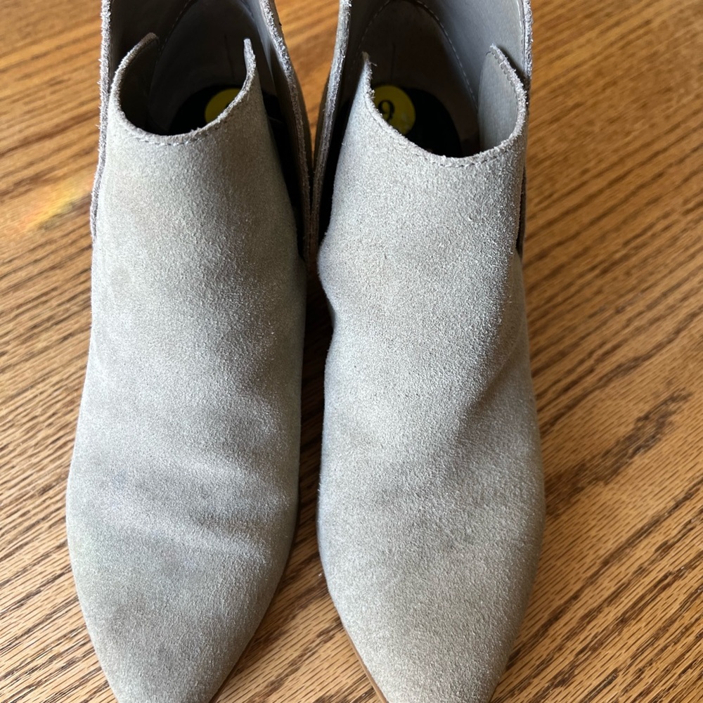Dolce Vita Light Gray Suede Ankle Booties